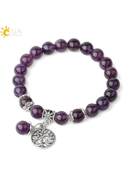 Gül Kuvartzı Csja Doğal Taş Ametist Strand Bilezikler Hematit Kristal Boncuklu Hayat Ağacı Koruma Bileklik Şifa Enerjisi Kadın G422 (Yurt Dışından) fiyatları