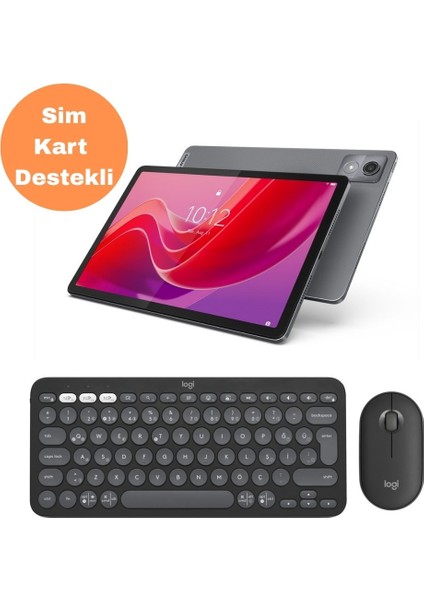 Tab K11 TB330XUP 11" 8gb 128GB Wuxga Wifi + Lte Tablet ZADK0091TR (Sim Kart Uyumlu) + Logitech Pebble 2 Klavye Mouse Siyah