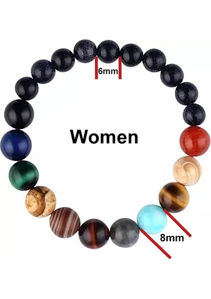 Kadınlar-8mm-6mm Aşıklar Sekiz Gezegen Doğal Taş Bileklik Evren Yoga Çakra Galaksi Güneş Sistemi Boncuk Bilezikler Erkek Kadın Takı (Yurt Dışından)