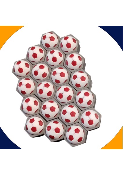 Audi A3 1996-2020 Modelleri Kırmızı Beyaz Top Kabartmalı Bijon Kapağı Set (17MM Somun Tüm Araçlar)