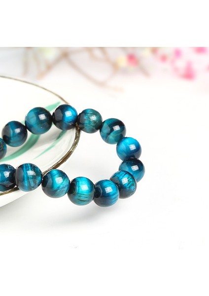 12 mm Tarzı Yeşil Jd Yüksek Mavi Kaplan Gözü Buddha Bilezik Doğal Taş Yuvarlak Boncuk Esnek Halat Erkek Kadın Bilezik (Yurt Dışından) modelleri