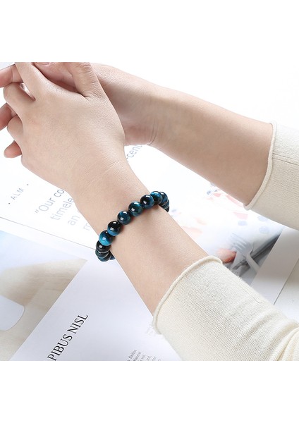 12 mm Tarzı Yeşil Jd Yüksek Mavi Kaplan Gözü Buddha Bilezik Doğal Taş Yuvarlak Boncuk Esnek Halat Erkek Kadın Bilezik (Yurt Dışından) indirimleri