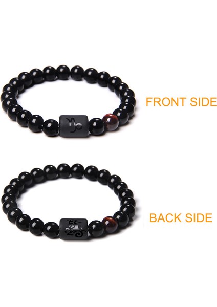 21CM Tarzı Boğa Burcu Moda Erkek Bilezik 12 Burç Takı Doğal Oniks Boncuklu Doğum Günü Takı Kadın Erkek Çiftler Hediye Için Gösterge Bilezik (Yurt Dışından) fırsatları