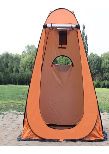 Kamp Plaj Duş Wc Sahil Otomatik Giyinme Çadırı 120X120×190 Portatif Çadır Giyinme Çadırı Turuncu fiyatları