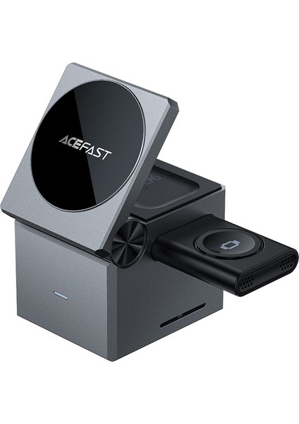 Katlanabilir Kablosuz Masaüstü Hızlı Şarj Standı - Max 23W Şarj Çıkışlı - MAG-Şarj desteği - E18 (Acefast Türkiye Garantili)