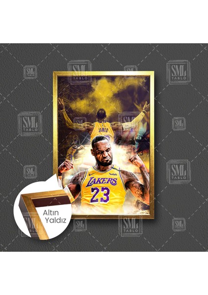 Lebron James Lakers Basketbolcu Nba Basketbol Çerçeveli Dikey Kanvas Tablo