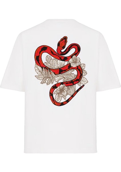 Snake Unisex Beyaz T-Shirt