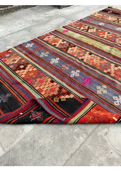156 x 319 cm Harika Desenli Tamamen El Dokuma Olan Yün Anadolu Kilimi Ev Dekoru fiyatları