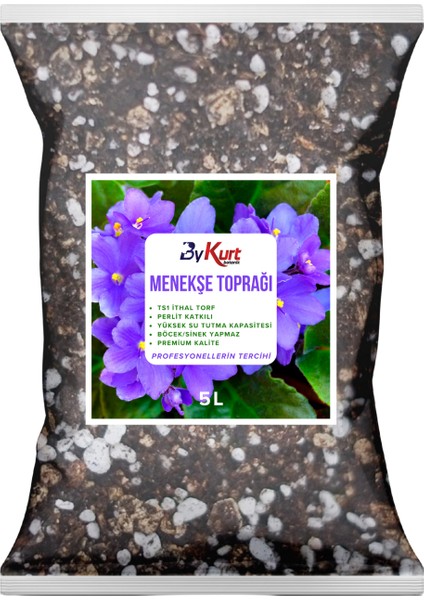 Menekşe Toprağı 5l Premium Kalite Böcek Sinek Yapmayan Özel Saksı Karışımı