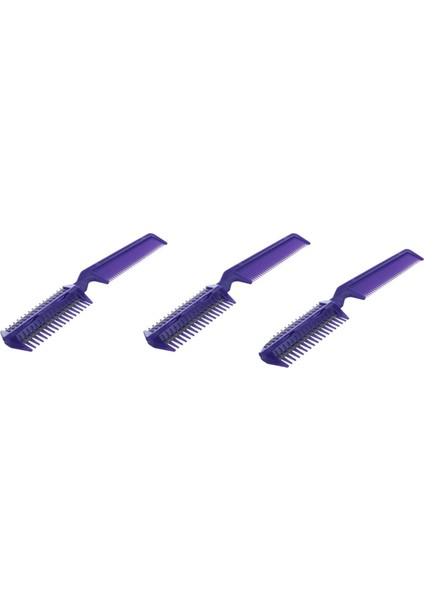 3x Metal Bıçaklı Tıraş Makinesi Plastik Saç Tarak Kesici Giyotin Mor (Yurt Dışından)
