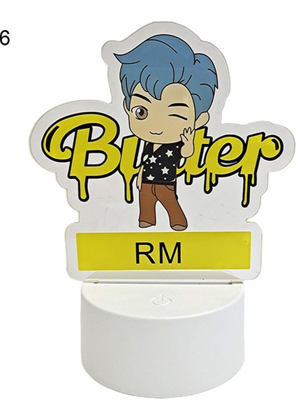 Livecity Bts Standı Aydınlık Tasarım Dekoratif Karikatür Işık Akrilik Şekil Standı Doğum Günü Hediyesi (Yurt Dışından)