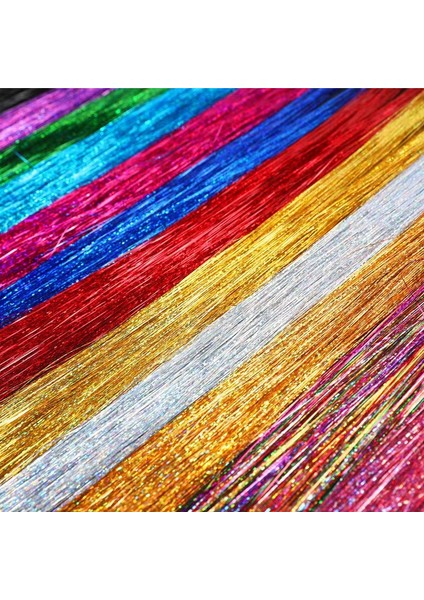 Avrupa ve Amerikan Popüler Renkli Altın ve Gümüş Saç Uzatma 200 Kök 120 cm 18 Renk Ipek Şerit Lazer Ipek Peruk Örgülü Saç (Yurt Dışından) modelleri