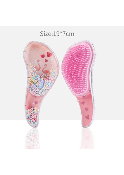 Tt Tarak Seti Saç Fırçası Kadın Saç Derisi Masaj Tarak Flamingo Kuaförlük Sevimli Karikatür Baskı Islak Kıvırcık Detangle Fırça Saç Aracı (Yurt Dışından)