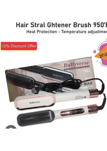 Saç Düzleştirici Fırça Kıvırma Tarağı 2'si 1 Arada. Kızlar Için Sıcak Tarak, Haşlanma Önleyici Düzleştirici Fırça. Evde Profesyonel Salon (Yurt Dışından) modelleri