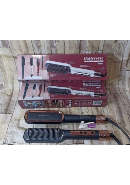 Saç Düzleştirici Fırça Kıvırma Tarağı 2'si 1 Arada. Kızlar Için Sıcak Tarak, Haşlanma Önleyici Düzleştirici Fırça. Evde Profesyonel Salon (Yurt Dışından) indirimleri