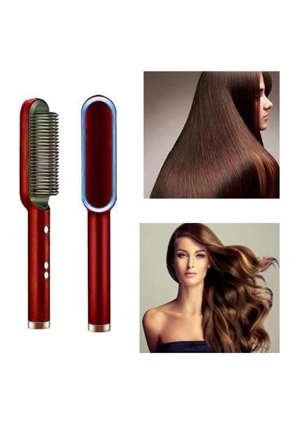 Saç Düzleştirici Fırçası Fh 909 - Kırmızı (Yurt Dışından) fiyatları