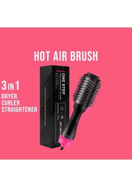 Tek Adımlı Saç Fırçası 3'ü 1 Arada (Düzleştirici + Kurutucu ve Kıvırıcı) (Yurt Dışından) fiyatları
