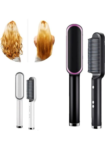 Kızlar Için Elektrikli Profesyonel Saç Düzleştirme Fırçası Saç Düzleştirici Fırçası Kıvırma Tarak 2'si 1 Arada. Seyahat, Evde Profesyonel Salon (Yurt Dışından) indirimleri