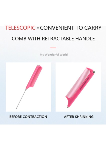 Çelik Iğne Tarak Geri Çekilebilir Tarak Ince Diş Saç Kıvırma Tarağı Renkli Kuaförlük Tarak Plaka Saç Tarağı Stilist Çelik Iğne Saç Toplama Tarağı (Yurt Dışından) fiyatları