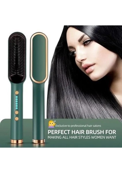 *909 B Fırçalı Çok Fonksiyonlu Saç Düzleştirici* *sıcaklık Ayarlı Turmalin Seramik Genişletme Paneli Seramik Isıtma* *plaka Salon Şekillendirme Aracı (Yurt Dışından)