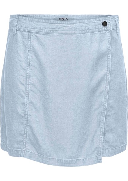Kadın Mid Waist Mavi Şort Etek - 15337934