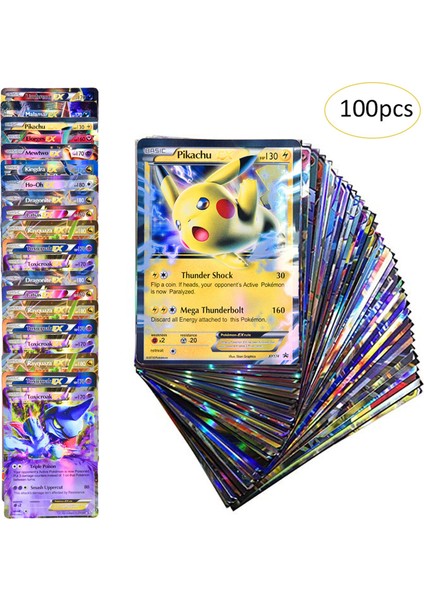 100 Adet/takım Pokemon Kartları Parlak Canlı Şekil Göz Alıcı Mega Sürüm Koleksiyonu Animasyon Kartı Toplayıcı Için (Yurt Dışından) fırsatları