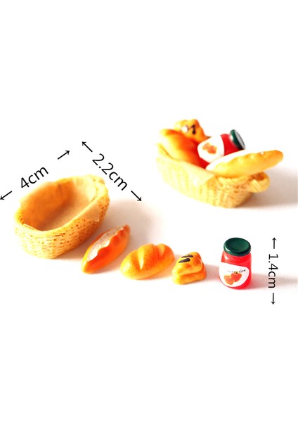 Takım 1:12 Evcilik Minyatür Gıda Oyuncak Reçel Ekmek Tost Sepeti Aksesuarları (Yurt Dışından) fiyatları
