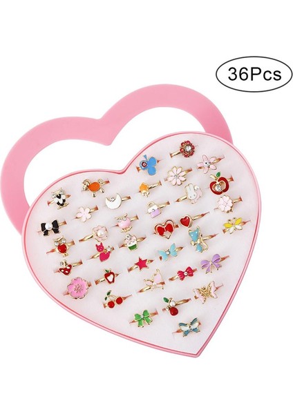 36 Adet Kore Alaşım Alaşım Karikatür Çocuk Yüzük (Yurt Dışından)