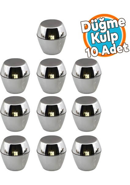 Mobilya Mutfak Dolap Dolabı Çekmece Kulpu Kulbu Plastik Gümüş Tek Vidalı Düğme Krom Kulp 10 Adet