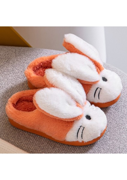 Çocuk Kız Erkek Sevimli Kürklü Terlik 2022 Yeni Kış Çocuk Tavşan Tavşan Peluş Terlik Kabarık Ev Kapalı Düz Ayakkabı (Yurt Dışından) fiyatları
