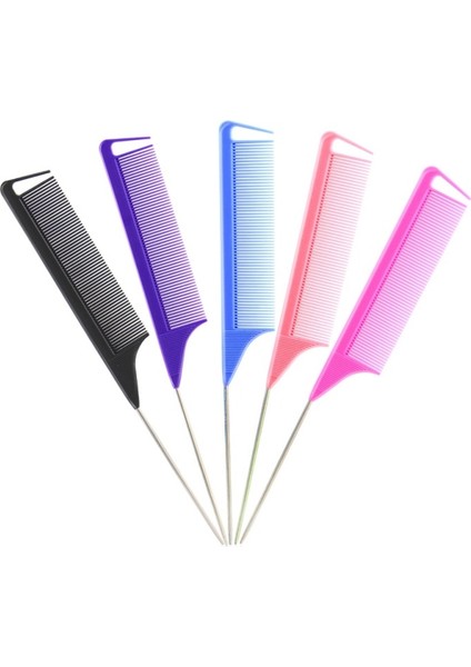 Siyah Ince Diş Metal Pin Anti-Statik Saç Stili Sıçan Kuyruğu Tarak Kuaförler Saç Şekillendirici Aracı (Yurt Dışından)