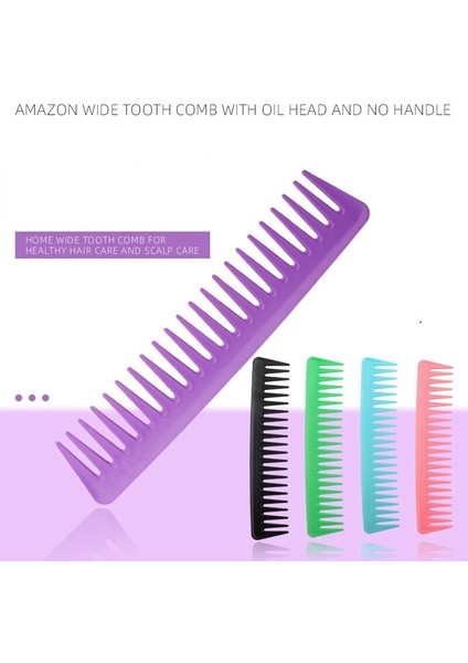 Mix Renk Plastik Geniş Büyük Diş Tarak Anti-Statik Yağ Kafa Şekillendirici Kuaförlük Tarak Çok Fonksiyonlu Masaj Pürüzsüz Saç Tarak (Yurt Dışından)