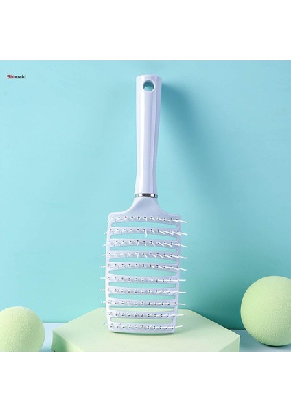 Kıvırcık Düz Islak ve Kuru Saçlar Için Oymalı Saç Fırçası Saç Derisi Masaj Tarakları Mavi (Yurt Dışından)