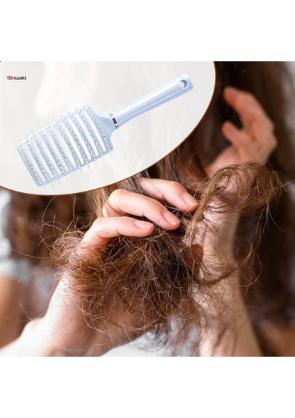 Kıvırcık Düz Islak ve Kuru Saçlar Için Oymalı Saç Fırçası Saç Derisi Masaj Tarakları Mavi (Yurt Dışından) modelleri