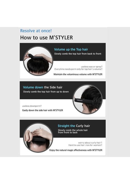 Ma Profesyonel Erkekler Isı Saç Şekillendirici Seramik Bigudi Düzleştirici Çok Fonksiyonlu-Siyah (Yurt Dışından) indirimleri