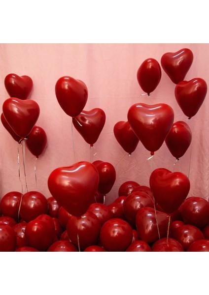 10 Inç Garnet Kırmızı Çift Katmanlı Lateks Balon Kalp Şeklinde Yuvarlak Düğün Odası Parti Sahne Dekorasyon (Yurt Dışından) modelleri