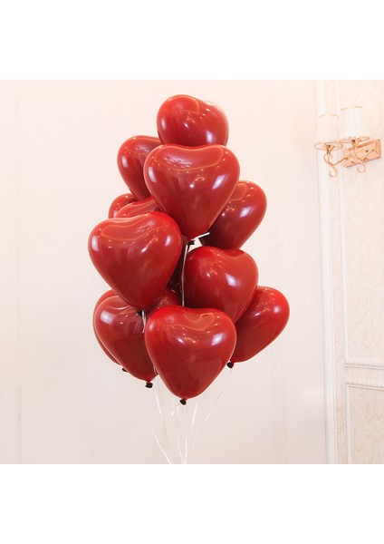 10 Inç Garnet Kırmızı Çift Katmanlı Lateks Balon Kalp Şeklinde Yuvarlak Düğün Odası Parti Sahne Dekorasyon (Yurt Dışından) fırsatları