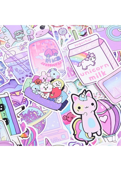 50 Adet/paket Unicorn Kırtasiye Çıkartmalar Karalama Seyahat Diy Bagaj Etiketi (Yurt Dışından) fiyatları