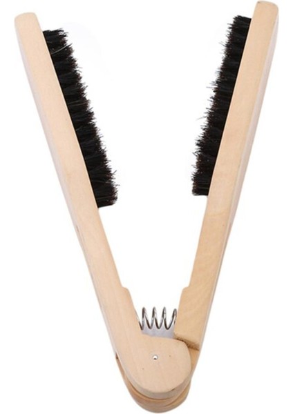 Profesyonel Çift Fırçalar Kuaförlük Tarak V Tipi Düz Saç Fırçası Ahşap Saplı Anti-Statik Saç Şekillendirici Araçları (Yurt Dışından)