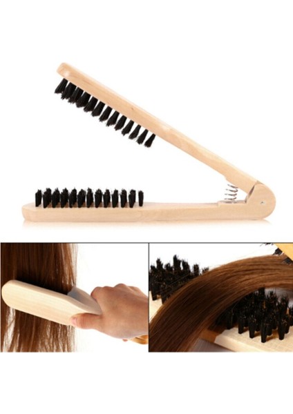Profesyonel Çift Fırçalar Kuaförlük Tarak V Tipi Düz Saç Fırçası Ahşap Saplı Anti-Statik Saç Şekillendirici Araçları (Yurt Dışından) modelleri