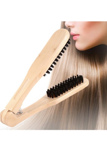 Profesyonel Çift Fırçalar Kuaförlük Tarak V Tipi Düz Saç Fırçası Ahşap Saplı Anti-Statik Saç Şekillendirici Araçları (Yurt Dışından) fırsatları
