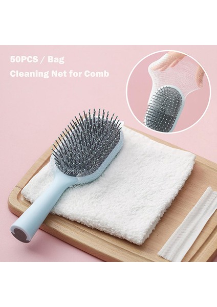 50 Adet Temizleme Ağı Saç Fırçası Tarak Hava Yastığı Pet Tarak Fırça Temizleme Koruması (Yurt Dışından)