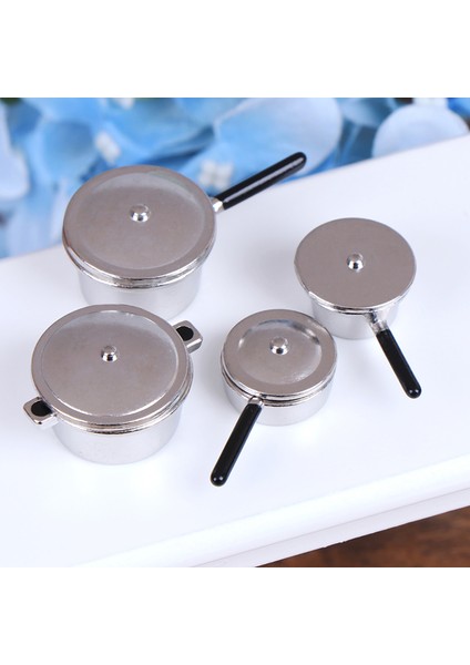 4 Adet 1:12 Evcilik Minyatür Metal Mini Tencere Seti Bebek Evi Mutfak Mobilyaları Cologo (Yurt Dışından) fırsatları