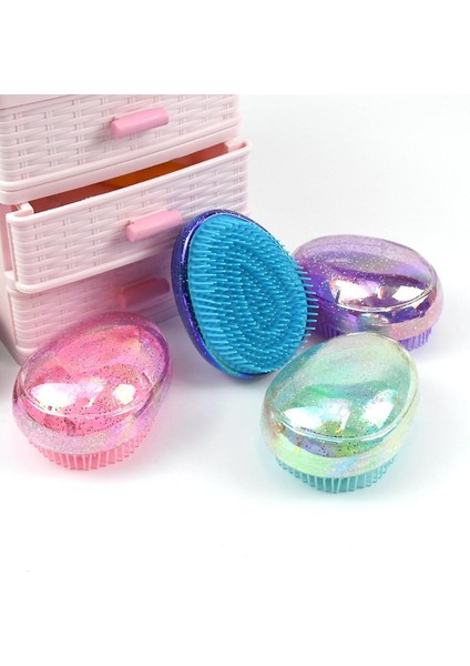 Anti Statik Arapsaçı Saç Fırçası Yumurta Şekilli Parlak Saç Tarak Yumuşak Şekillendirici Silikon Araçları Dolaşık Açıcı Tarak Saç Bakımı Seyahat Için (Yurt Dışından)