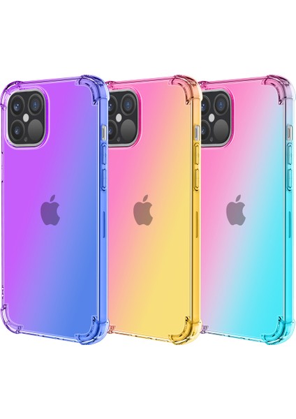 +Yeni IPHONE14 Dört Köşeli Düşmeyi Önleyen Apple 14PRO Cep Telefonu Kabuğu IPHONE13PRO Degrade Rengi Uygun (Yurt Dışından)
