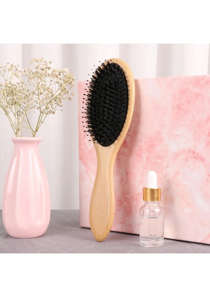 Ahşap Kıllar Masaj Tarak Anti-Statik Saç Derisi Masaj Tarak Kaymaz Sap Profesyonel Saç Fırçası Saç Şekillendirici Araçları (Yurt Dışından)