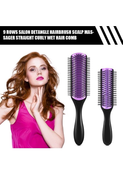 Pc 9 Satırlar Taraklar Saç Şekillendirici Fırça Detangle Saç Fırçası Salon Kuaförlük Düz Kıvırcık Saç Tarak Kadın Islak Kuru Saç Fırçası (Yurt Dışından) fırsatları