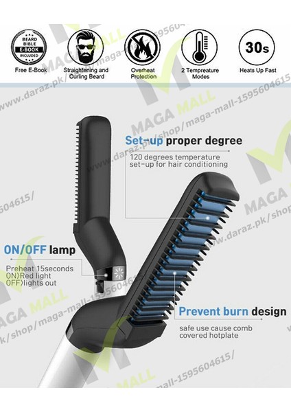 Erkekler Hızlı Sakal Düzleştirici Şekillendirici Tarak Çok Fonksiyonlu Saç Curling Bigudi Gösterisi Kap Aracı Elektrikli Saç Şekillendirici Erkekler Için (Yurt Dışından) fiyatları