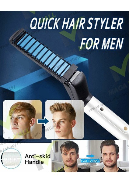 Erkekler Hızlı Sakal Düzleştirici Şekillendirici Tarak Çok Fonksiyonlu Saç Curling Bigudi Gösterisi Kap Aracı Elektrikli Saç Şekillendirici Erkekler Için (Yurt Dışından) modelleri