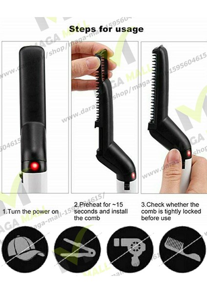 Erkekler Hızlı Sakal Düzleştirici Şekillendirici Tarak Çok Fonksiyonlu Saç Curling Bigudi Gösterisi Kap Aracı Elektrikli Saç Şekillendirici Erkekler Için (Yurt Dışından) fırsatları